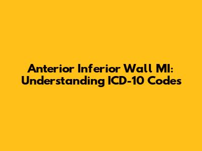 Anterior Inferior Wall MI: Understanding ICD-10 Codes