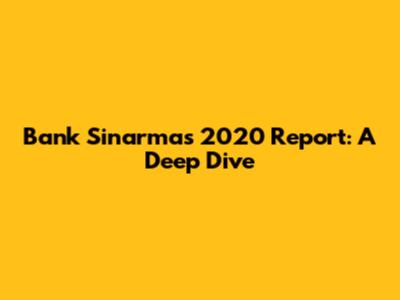 Bank Sinarmas 2020 Report: A Deep Dive