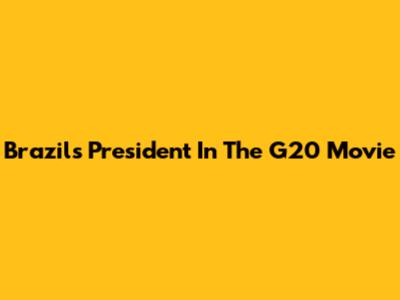 Brazil's President In The G20 Movie