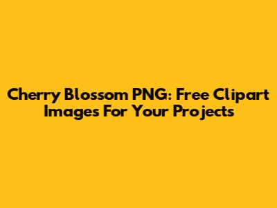 Cherry Blossom PNG: Free Clipart Images For Your Projects