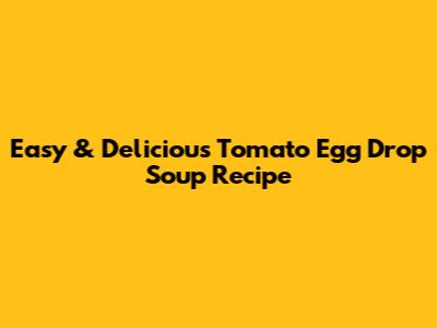 Easy & Delicious Tomato Egg Drop Soup Recipe