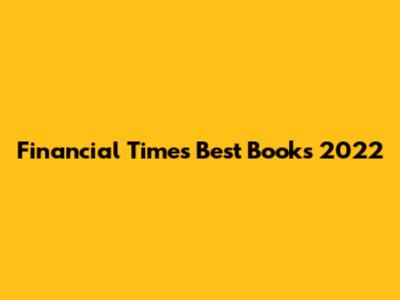 Financial Times Best Books 2022