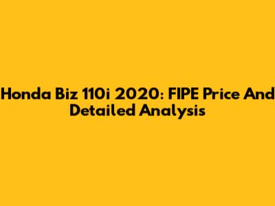 Honda Biz 110i 2020: FIPE Price And Detailed Analysis