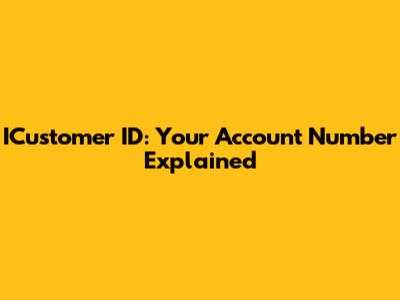 ICustomer ID: Your Account Number Explained