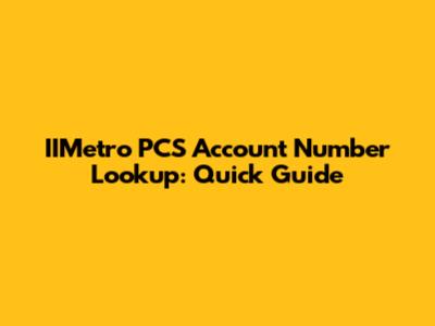 IIMetro PCS Account Number Lookup: Quick Guide