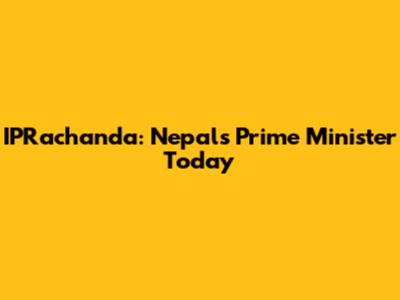 IPRachanda: Nepal's Prime Minister Today