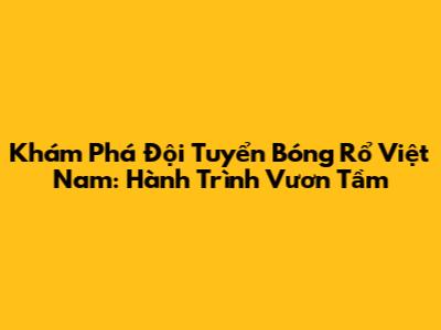 Khám Phá Đội Tuyển Bóng Rổ Việt Nam: Hành Trình Vươn Tầm