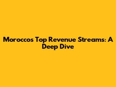 Morocco's Top Revenue Streams: A Deep Dive