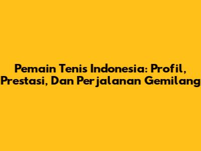 Pemain Tenis Indonesia: Profil, Prestasi, Dan Perjalanan Gemilang