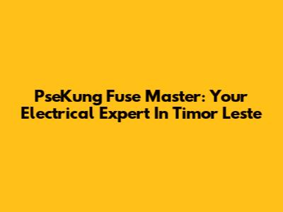 PseKung Fuse Master: Your Electrical Expert In Timor Leste
