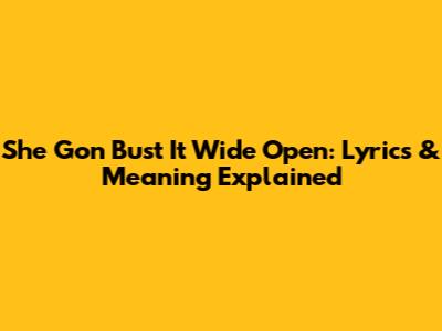 She Gon Bust It Wide Open: Lyrics & Meaning Explained