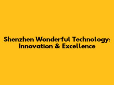 Shenzhen Wonderful Technology: Innovation & Excellence