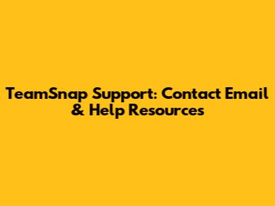 TeamSnap Support: Contact Email & Help Resources