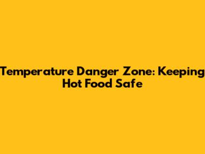 Temperature Danger Zone: Keeping Hot Food Safe